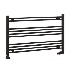 Eastbrook Wendover 600 x 1000 Horizontal Straight Matt Black Towel Rail