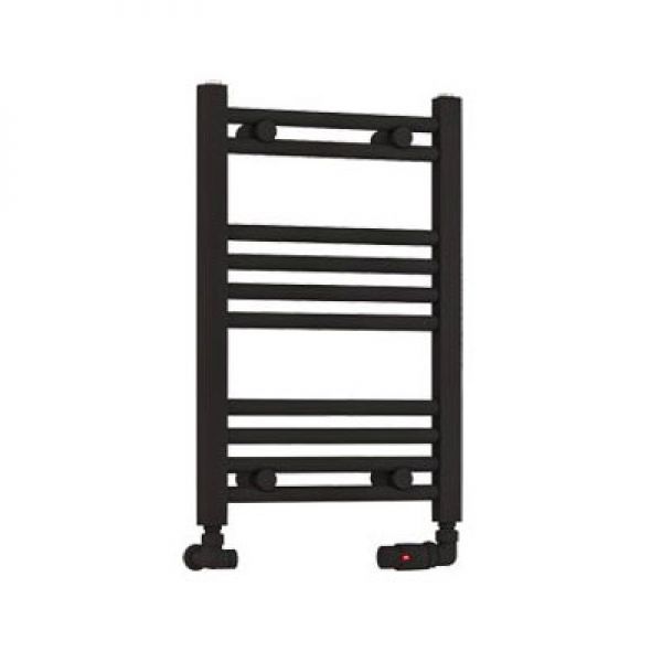 Eastbrook Wendover 600 x 400 Straight Matt Black Towel Rail