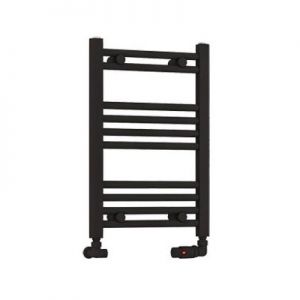 Eastbrook Wendover 600 x 400 Straight Matt Black Towel Rail