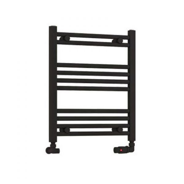 Eastbrook Wendover 600 x 500 Straight Matt Black Towel Rail