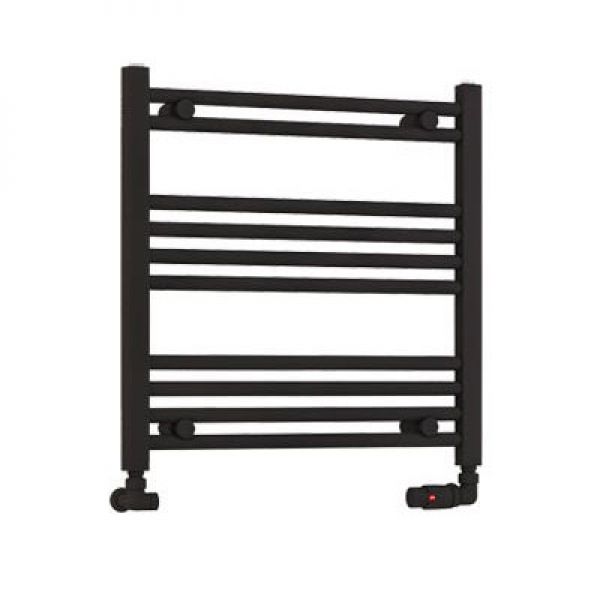 Eastbrook Wendover 600 x 600 Straight Matt Black Towel Rail