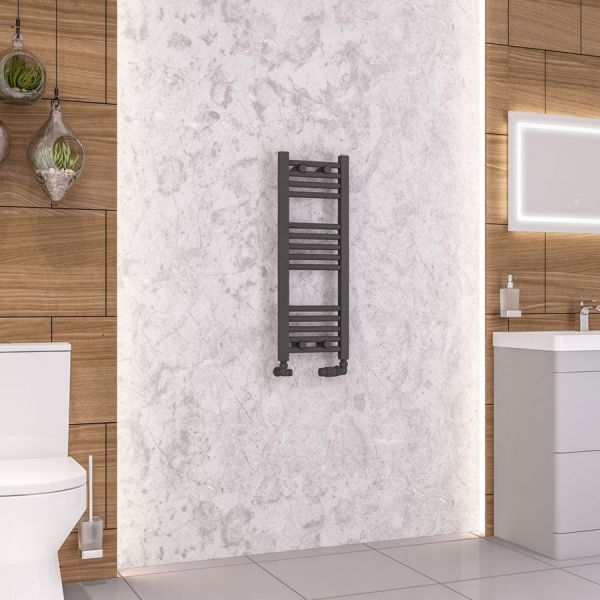 Eastbrook Wendover 800 x 300 Straight Matt Anthracite Towel Rail #2