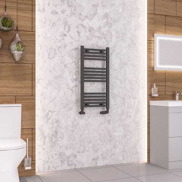 Eastbrook Wendover 800 x 400 Straight Matt Anthracite Towel Rail #2