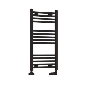 Eastbrook Wendover 800 x 400 Straight Matt Black Towel Rail