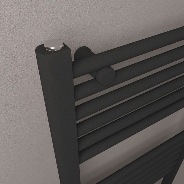 Eastbrook Wendover 1200 x 750 Straight Matt Black Towel Rail #3
