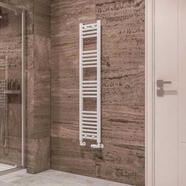 Eastbrook Wingrave 1400 x 300 Straight Gloss White Towel Rail #2