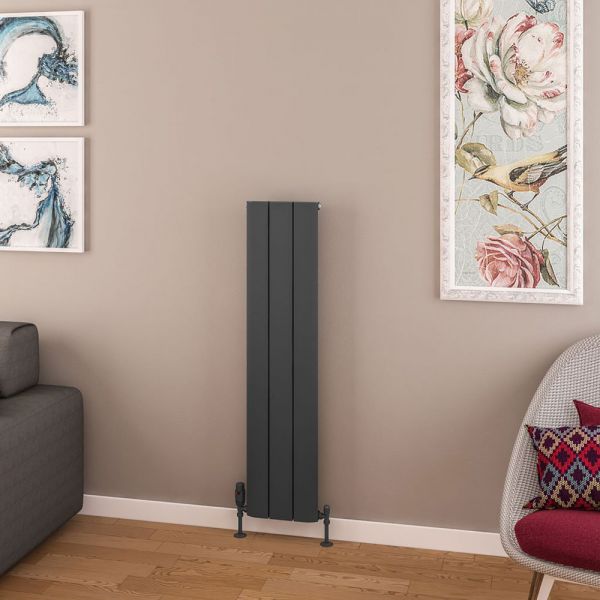 Eastbrook Withington 1200 x 280 Matt Anthracite Aluminium Designer Radiator #2