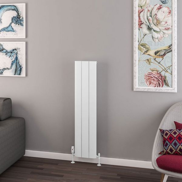 Eastbrook Withington 1200 x 280 Matt White Aluminium Designer Radiator #2
