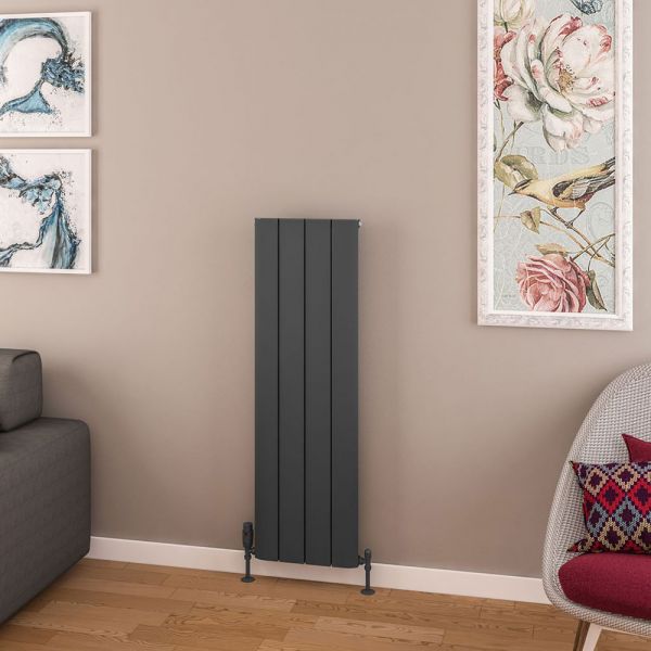 Eastbrook Withington 1200 x 375 Matt Anthracite Aluminium Designer Radiator #2