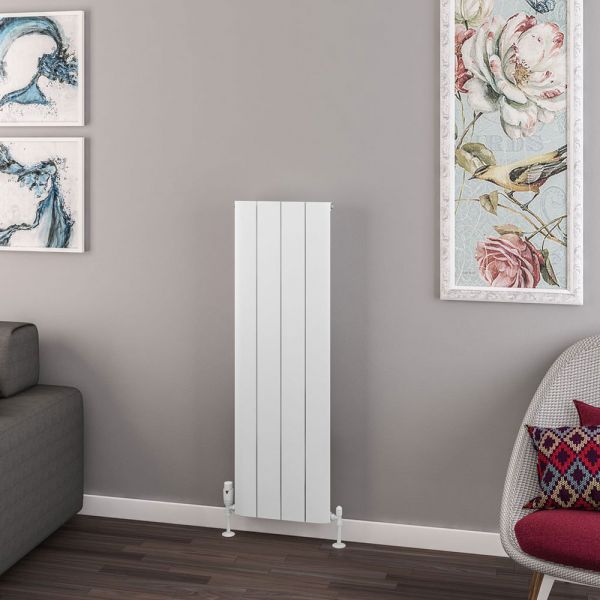 Eastbrook Withington 1200 x 375 Matt White Aluminium Designer Radiator #2