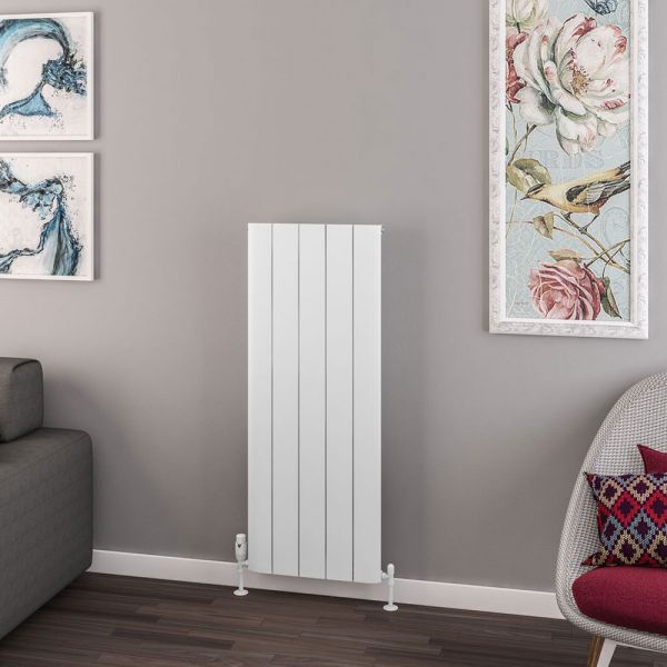 Eastbrook Withington 1200 x 470 Matt White Aluminium Designer Radiator #2