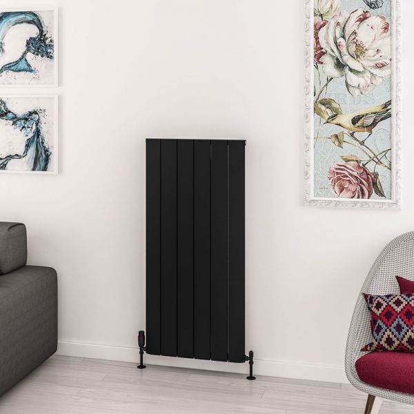 Eastbrook Withington 1200 x 565 Matt Black Aluminium Designer Radiator #2