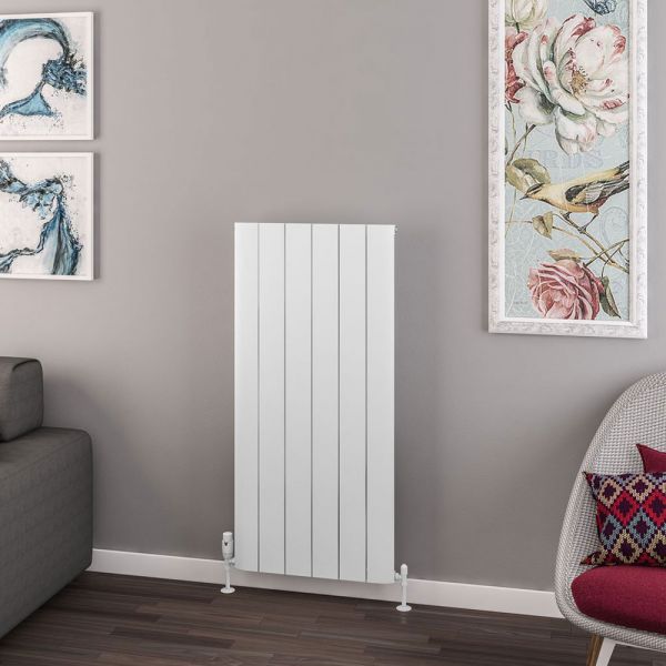 Eastbrook Withington 1200 x 565 Matt White Aluminium Designer Radiator #2