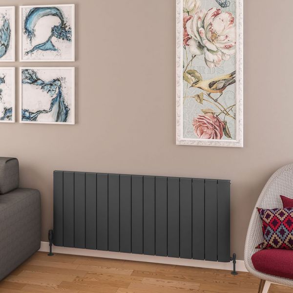 Eastbrook Withington 600 x 1420 Matt Anthracite Aluminium Designer Radiator #2