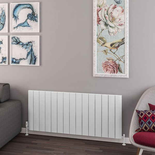 Eastbrook Withington 600 x 1420 Matt White Aluminium Designer Radiator #2