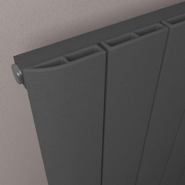 Eastbrook Withington 1200 x 280 Matt Anthracite Aluminium Designer Radiator #3