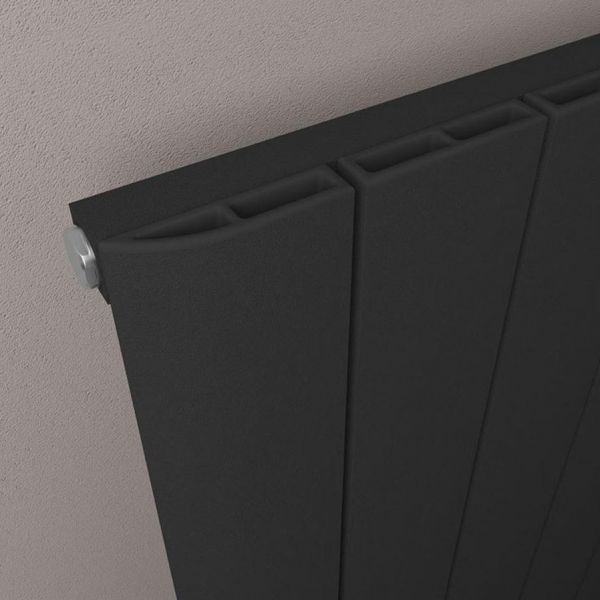 Eastbrook Withington 600 x 1420 Matt Black Aluminium Designer Radiator #3