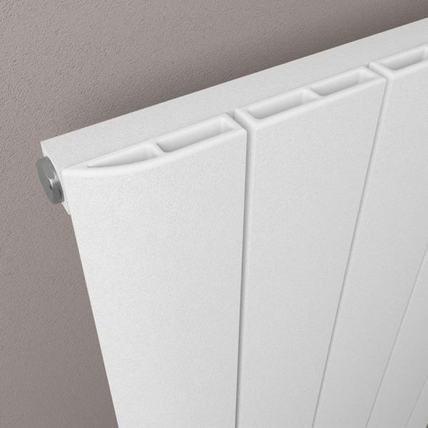Eastbrook Withington 1200 x 470 Matt White Aluminium Designer Radiator #3