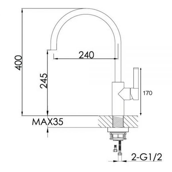 JTP Chrome Kitchen Mixer Tap #2