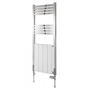 Reina York Chrome and White Aluminium Designer Radiator 1200 x 485mm