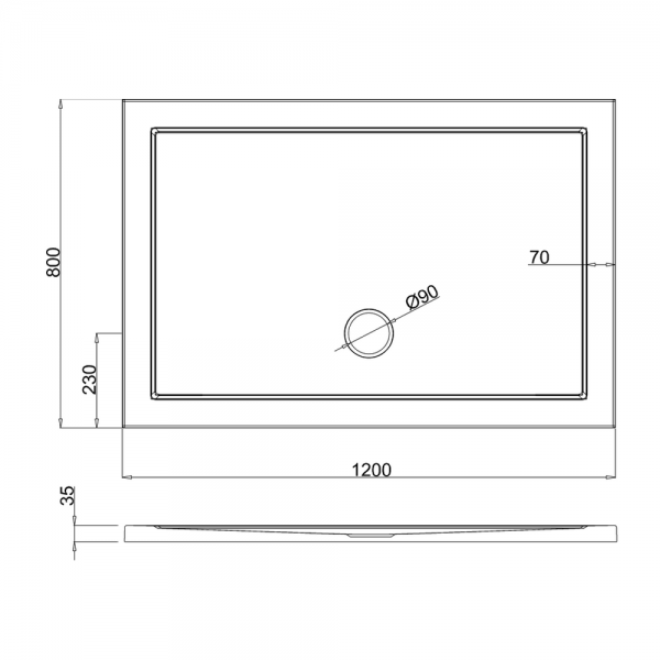 Britton Zamori 1200 x 800 Rectangular Anti Slip Shower Tray Z1175A #2