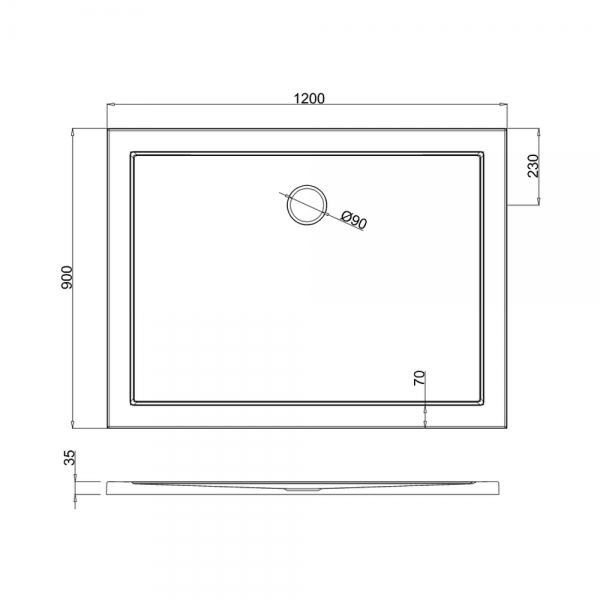 Britton Zamori 1200 x 900 Rectangular Shower Tray Z1176 #2
