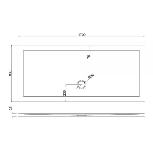 Britton Zamori 1700 x 800 Rectangular Shower Tray Z1185 #2