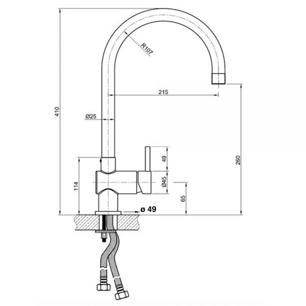 JTP Zecca Chrome Swivel Kitchen Mixer Tap #2