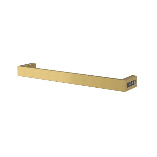 JTP Zen Brushed Brass 115 x 600 Designer Electric Towel Rail