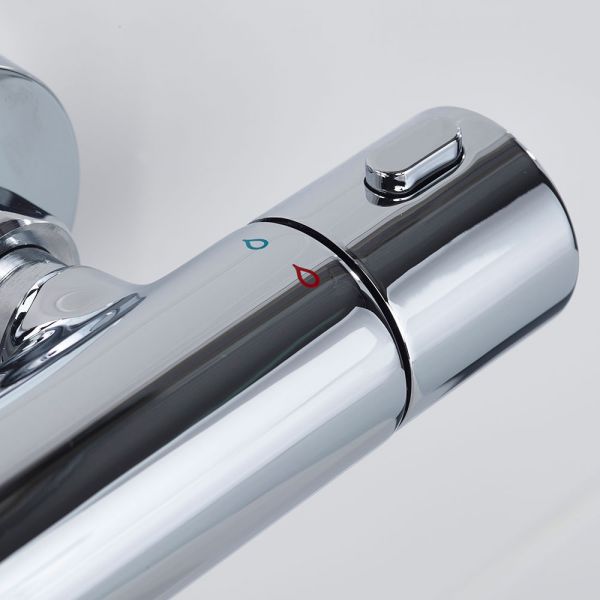 Bristan Zing2 Chrome Adjustable Thermostatic Rigid Riser Diverter Bar Shower Kit #6