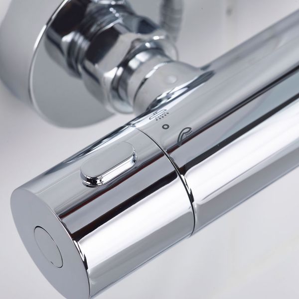 Bristan Zing2 Chrome Adjustable Thermostatic Rigid Riser Diverter Bar Shower Kit #7