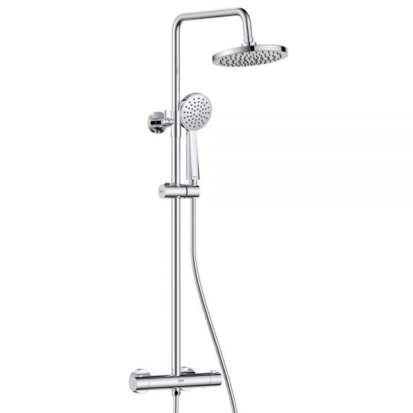 Bristan Zing2 Chrome Adjustable Thermostatic Rigid Riser Diverter Bar Shower Kit