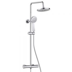 Bristan Zing2 Chrome Adjustable Thermostatic Rigid Riser Diverter Bar Shower Kit