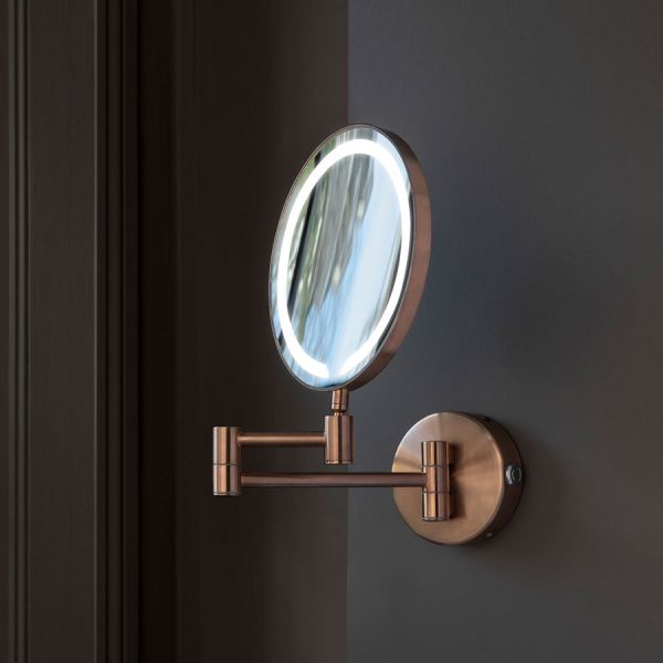 JTP Zoom Brushed Bronze Round LED Cosmetic Mirror #2