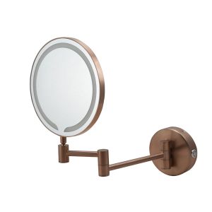 JTP Zoom Brushed Bronze Round LED Cosmetic Mirror