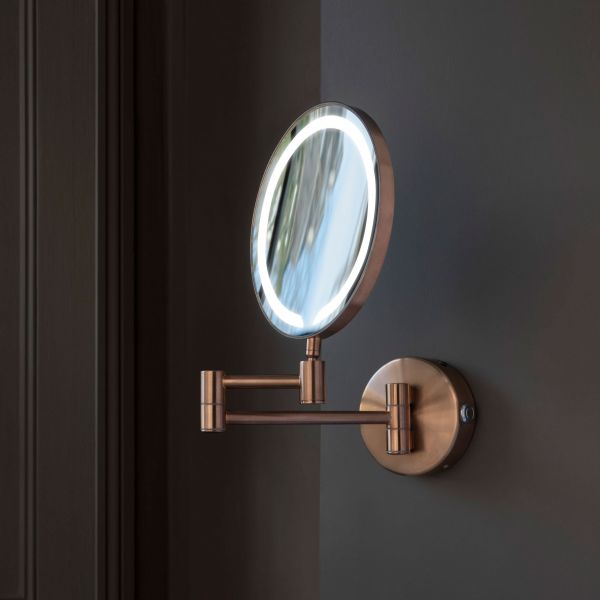 JTP Zoom Brushed Brass Round LED Cosmetic Mirror #2