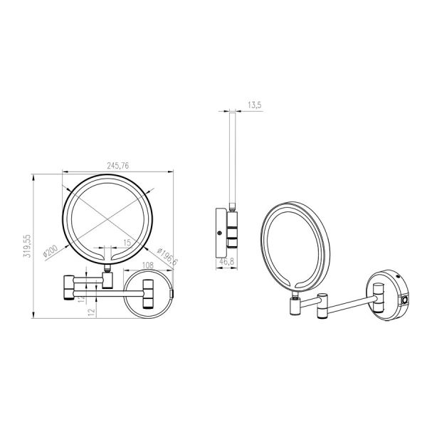JTP Zoom Chrome Round LED Cosmetic Mirror #3