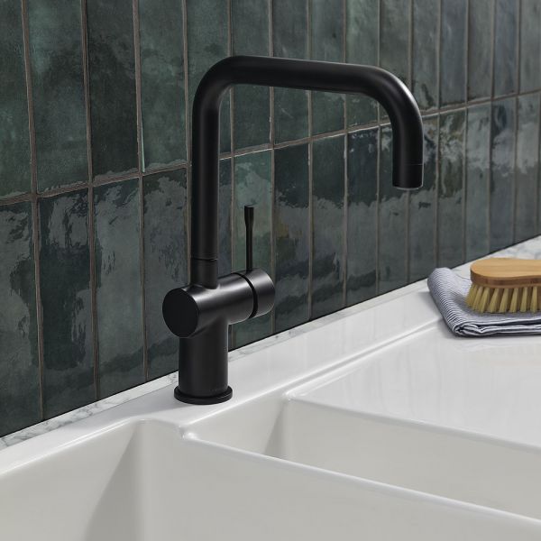 Clearwater Zodiac D Single Lever Matt Black Twist & Spray Monobloc Kitchen Sink Mixer Tap #2