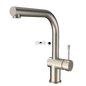 Clearwater Zodiac L Single Lever Brushed Nickel Monobloc Kitchen Sink Mixer Tap