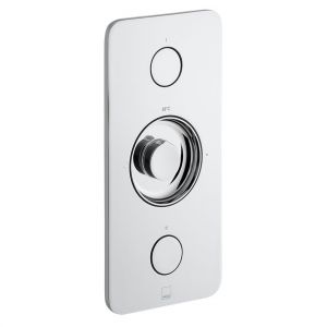 Vado Zone Vertical Chrome 2 Outlet Push Button Thermostatic Shower Valve