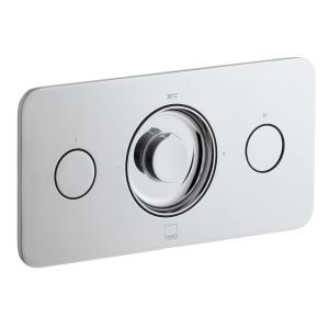 Vado Zone Horizontal Chrome 2 Outlet Push Button Thermostatic Shower Valve