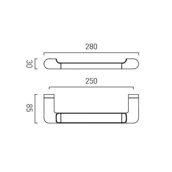 Vado Zoo Chrome Towel Rail 280mm #2