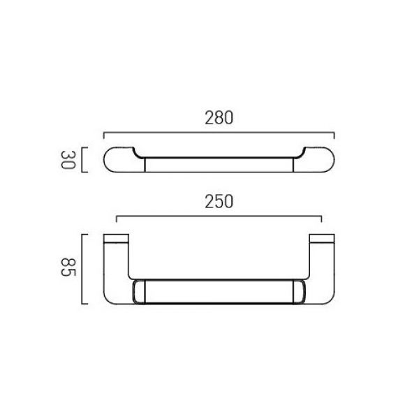 Vado Zoo Pewter Towel Rail 280mm #2