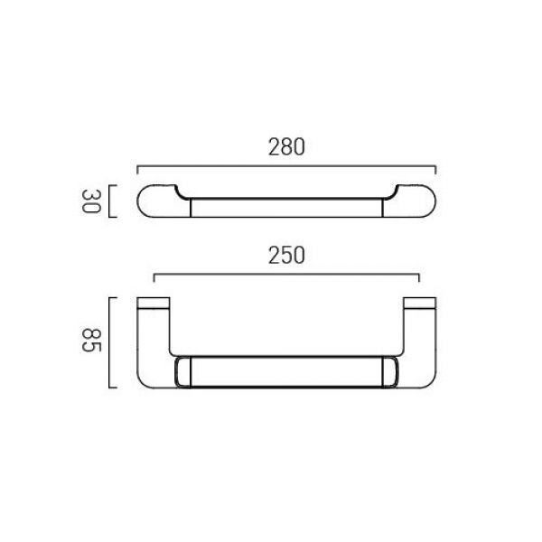 Vado Zoo Satin Brass Towel Rail 280mm #2
