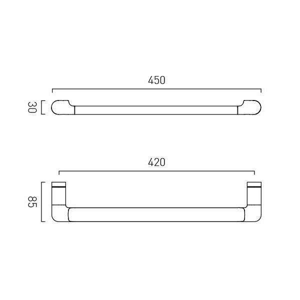 Vado Zoo Chrome Towel Rail 450mm #3