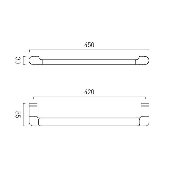 Vado Zoo Pewter Towel Rail 450mm #2