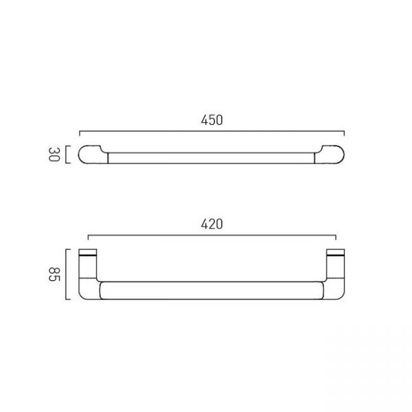 Vado Zoo Satin Brass Towel Rail 450mm #2