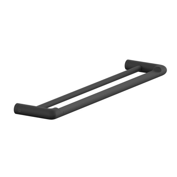 Vado Zoo Matt Black Double Towel Rail 600mm