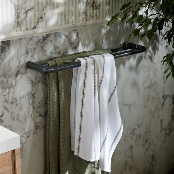 Vado Zoo Pewter Double Towel Rail 600mm #2