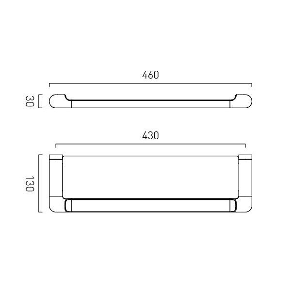 Vado Zoo Chrome Shower Shelf 460mm #2